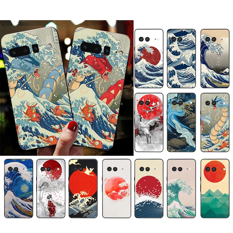 

Phone Case For Google Pixel 10 9 Pro XL 9A 8 7 6 Pro Pixel 8A 7A 6A Pixel 8 7 6 5 Wave Art Japanese