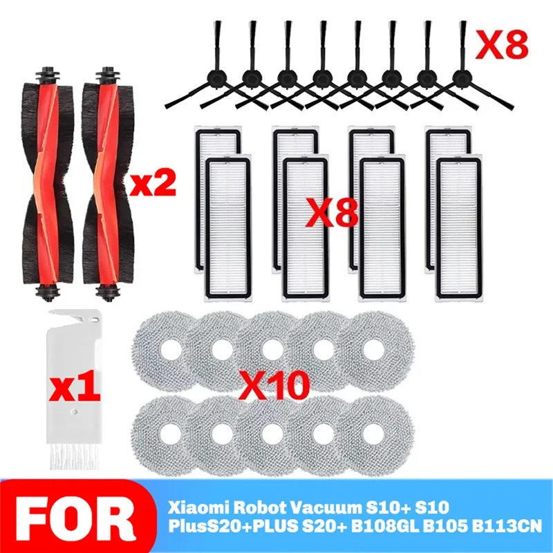 

Стабильная посадка для робота-пылесоса Xiaomi S10 Plus S10 +/S20 + PLUS/S20 +/B108GL, запасные части, фильтр, основная боковая щетка, аксессуары для швабры