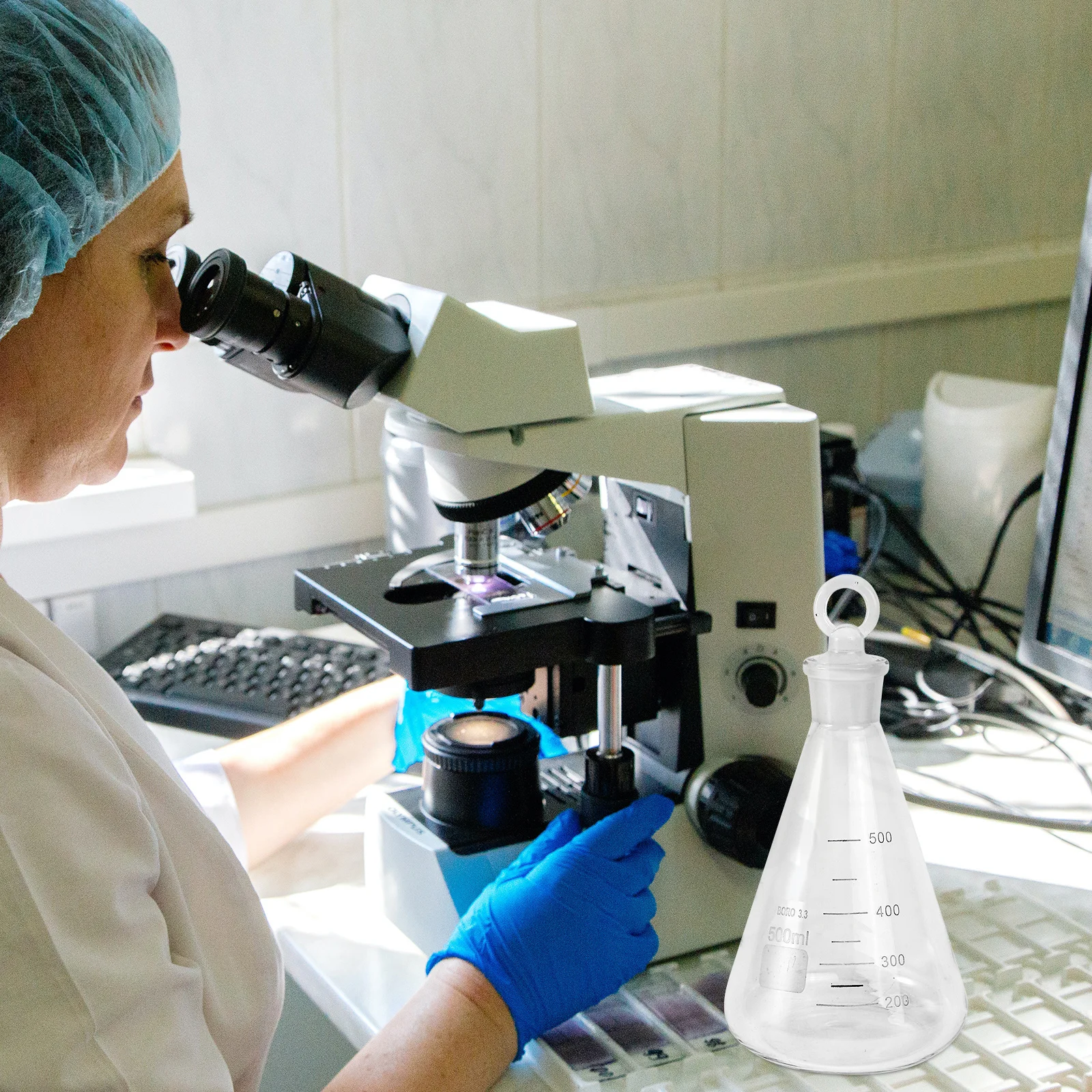 

1Pcs Borosilicate Glass Flask Conical Safe Odorless Smooth Surface Chemistry Experiment School Supply Glass Flask