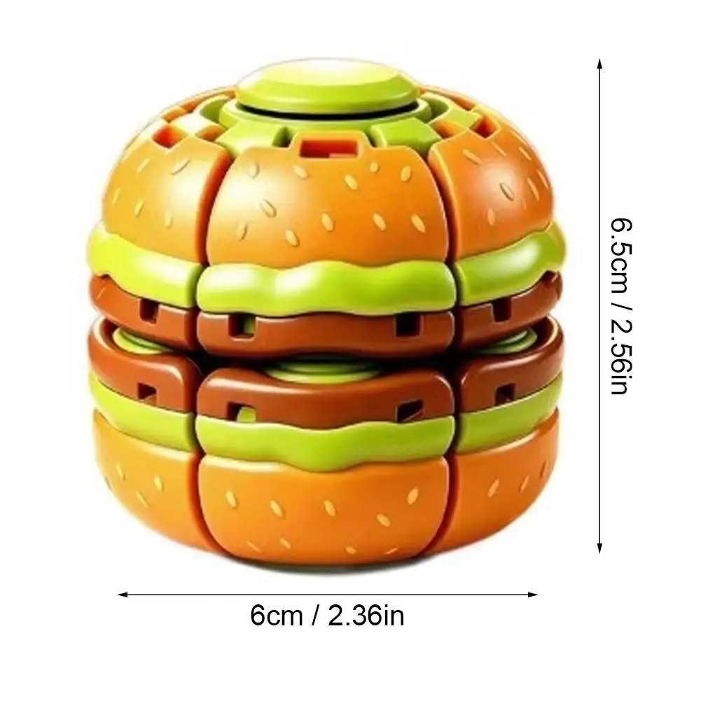 Press The Gyro Ball Decompression Toy The New and Strange Fingertip Gyro Tide Play Cross-border Burger Spinning Ball view 6