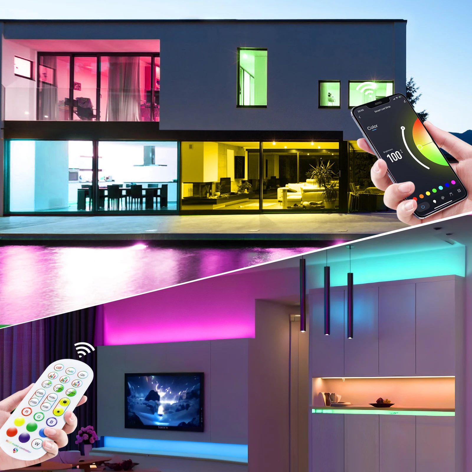 Taśma LED RGB Neon DC5V WiFi Neon RGB Strip 1M 2M 3M 4M 5M Współpracuje z aplikacją Tuya Smart Life/Alexa do telewizora Oświetlenie dekoracyjne do