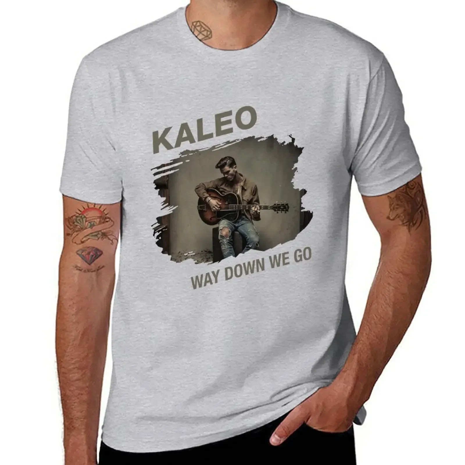 New Kaleo Photo With Text v T-Shirt heavyweight t shirts custom t shirt Short sleeve mens t shirts pack new arrival round neck