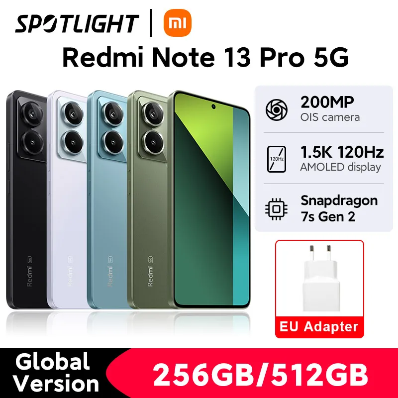 [Wereldpremière] Xiaomi Redmi Note 13 Pro 5G Smartphone Snapdragon 7s Gen 2 200MP OIS Camera 67W Turbo Opladen 120Hz AMOLED NFC