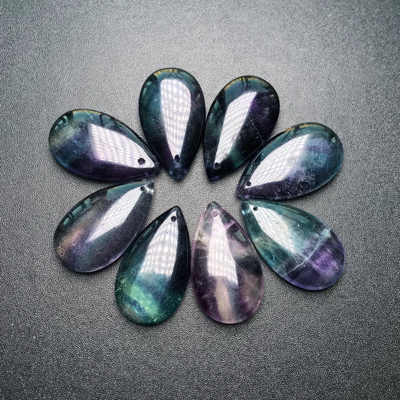Natural Rainbow Fluorite Pendant Solid 925 Silver Gemstone 20*35mm for Women Lady Girl Necklace Wedding Party Fine Jewelry Gift - view 5