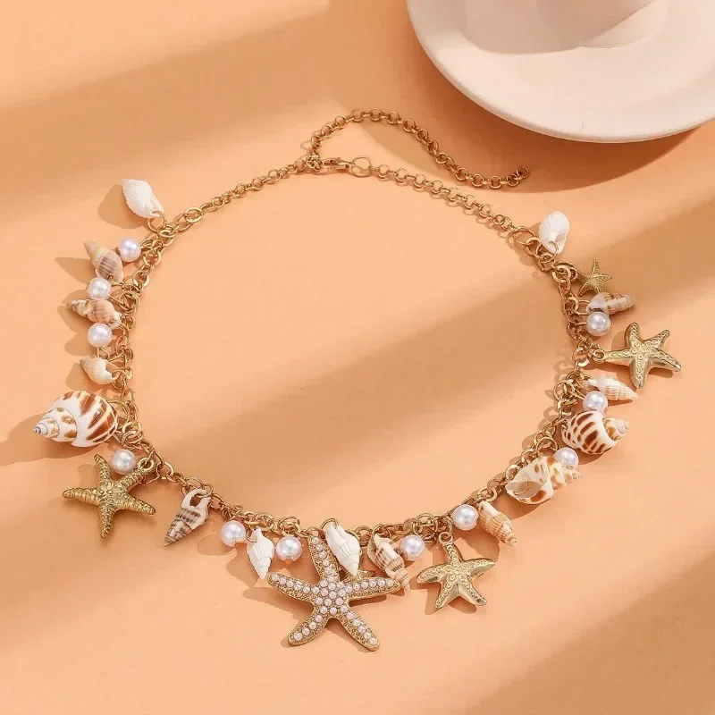 Summer Bohemia Ocean Elements Bracelet Starfish Coral Shell Charm Natural Seashells Beach Jewelry for Women Gifts 2024