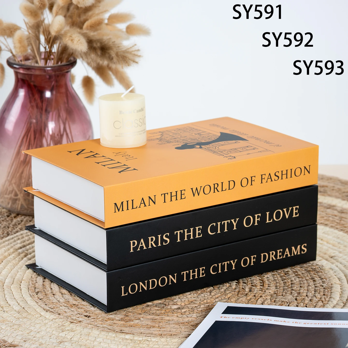 Colorful Spring Fashion Fake Book Decoration Remote Control Storage Box Living Room Luxury Prop Book Home Decoration Accessories