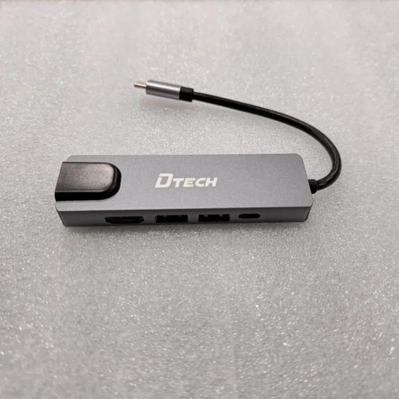 

DTECH DT-3315 USB C Hub Док-станция расширения 5 в 1 Type-C к Rj45 USB 4K 30 Гц HDMI Многофункциональная док-станция