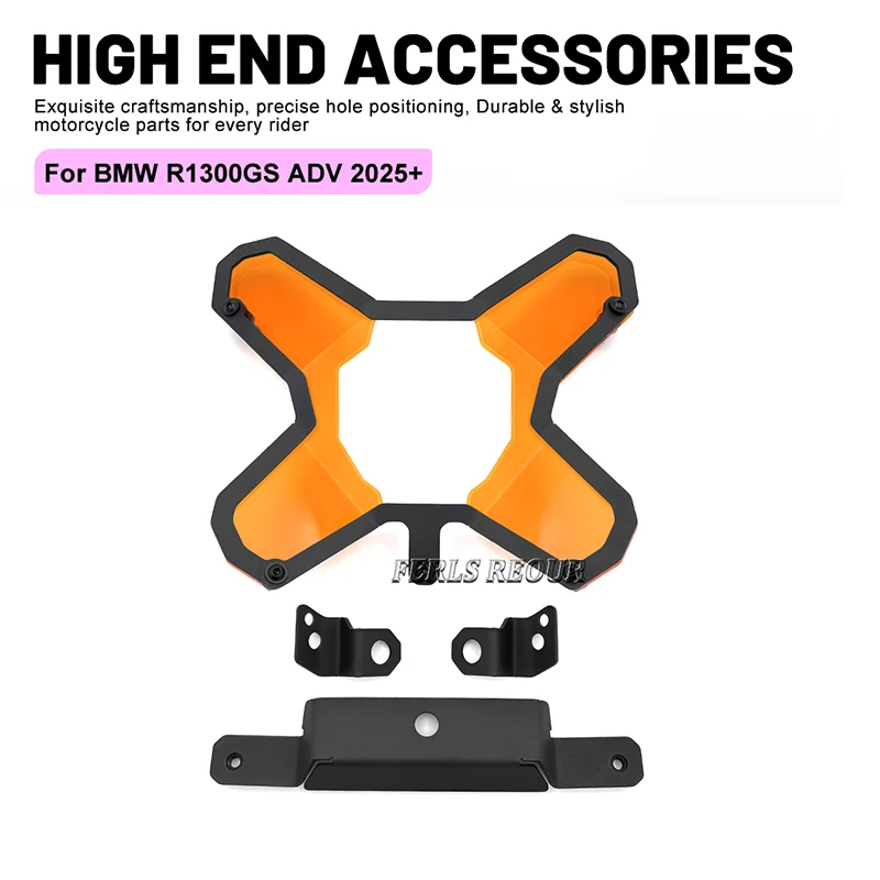 For BMW R1300GS 2023-2024 Front Headlight Grill Shield Dual-Color Lens Snap-On Installation Protective Motorcycle Accessory
