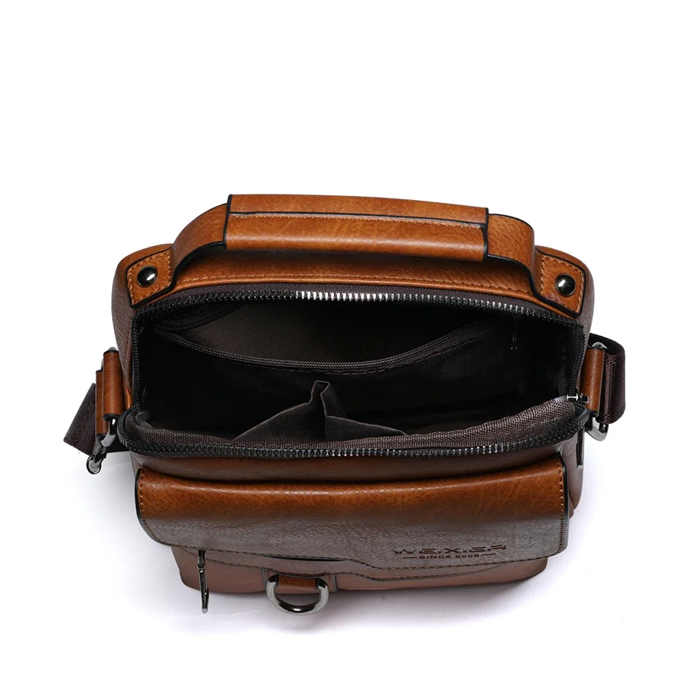 Men\'s Vintage Leather Crossbody Shoulder Bags High quality Tote Fashion Business Man Messenger Bag Leather Bags fanny pack