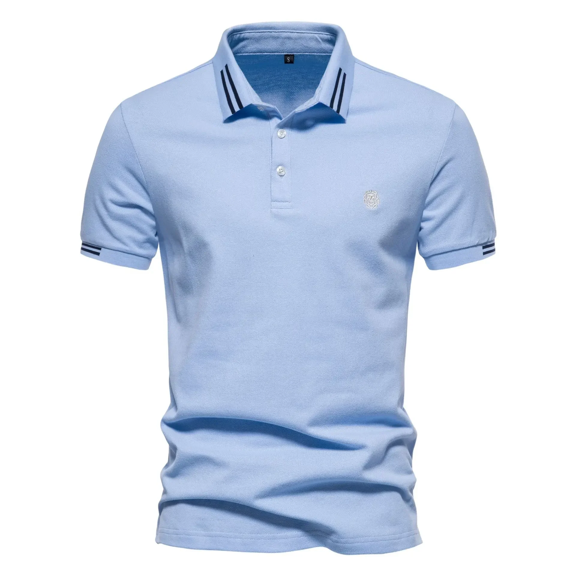 Polo Collar Men Shirts Striped Pullover T Shirt Turn Down Collar Spliced Short Sleeve Casual Shirt Loose Fit Buttons