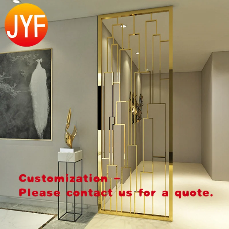 

custom.H635 SUS 304 Shiny Mirror Stainless Steel Screen Partition Privacy Room Divider