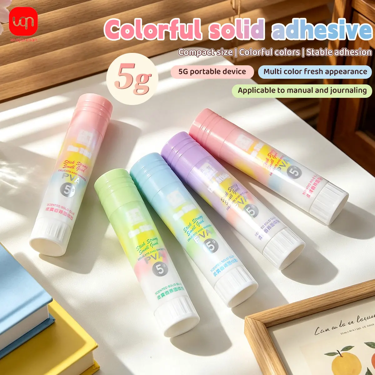 Solid Glue Stick PVA Rotating Glue Rod Strong Adhesive for Students' Crafts and Stationery