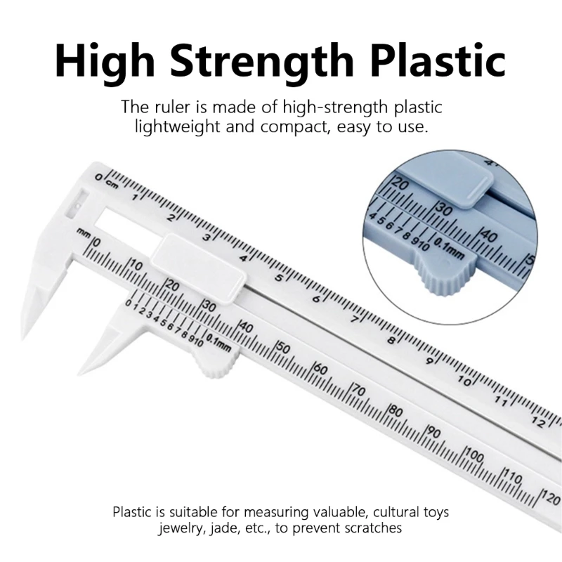 

Double Scale Micrometer Plastic Vernier Caliper Measuring Instrument for Diameter Thickness Measurement 0-120mm 0-150mm