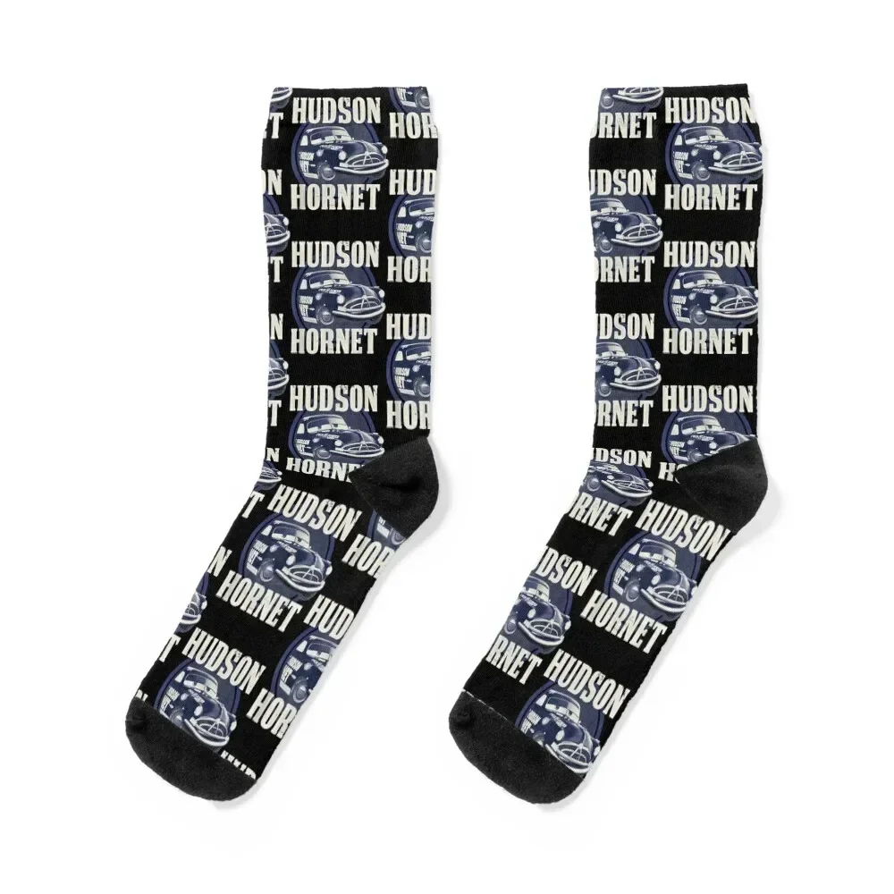 Hudson Hornet Badge Graphic Socks Non-slip with print happy basketball Mens Socks Women's