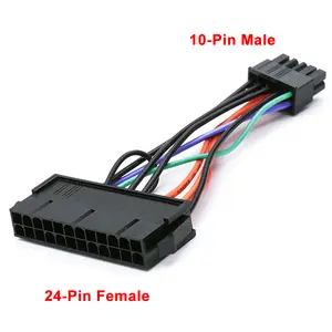 Bilashmart 1 ATX 24 Pin Female to 10 Pin Male Adapter Power Supply Cable Cord Lenovo 10PIN Motherboard