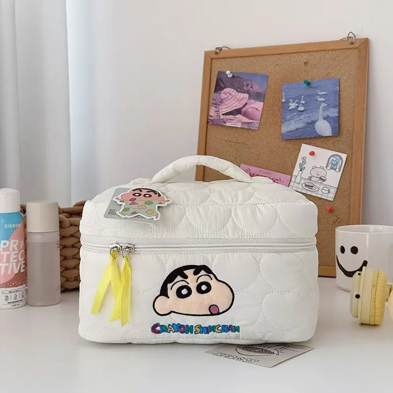 2026 New Crayon Shin-chan Soft Cute Makeup Bag Adorable Cartoon Fun Girl-Heart Portable for Travel