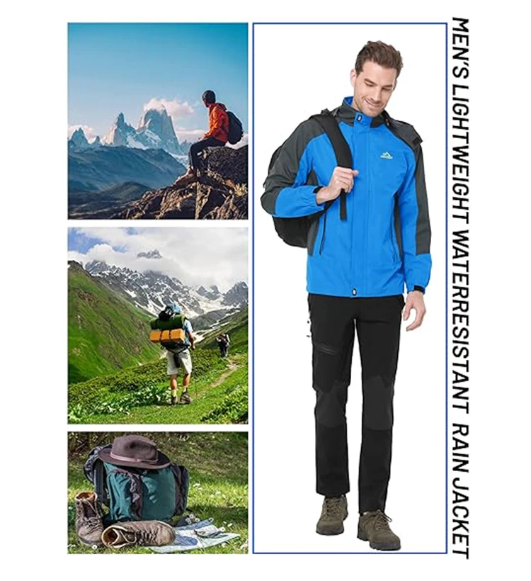 Männer Herbst Jacke Camping Wandern Trekking Windjacke Wasserdicht Mit Kapuze Frühling Outdoor Sport Reisen Klettern Mäntel – Detail 14
