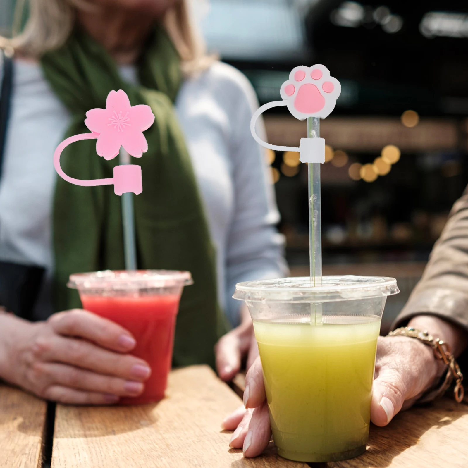 

1 set 1 Set Silicone Drinking Straws Covers Adorable Cartoon Reusable Straw Caps For Bachelorette Tumblers Sealing Tips