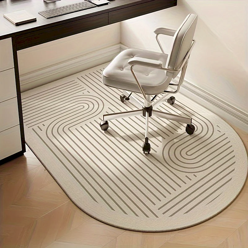 VIKAMA Line Geometry Semicircle Game Chair Area Carpet Anti Slip Noise Reduction Wear-Resistant Floor Mat Home Decoration
