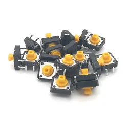 20PCS 12x12x7.3mm Tactile Switches Yellow Square Push Button Tact Switch 12*12*7.3 mm Micro Switches