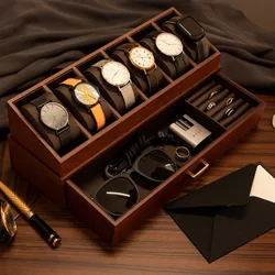 Luxury Watch Box Wooden 6 Slots Personalised Watch Jewelry Case Storage Organizer Travelling Jewelry Box Holiday Surprised Gift