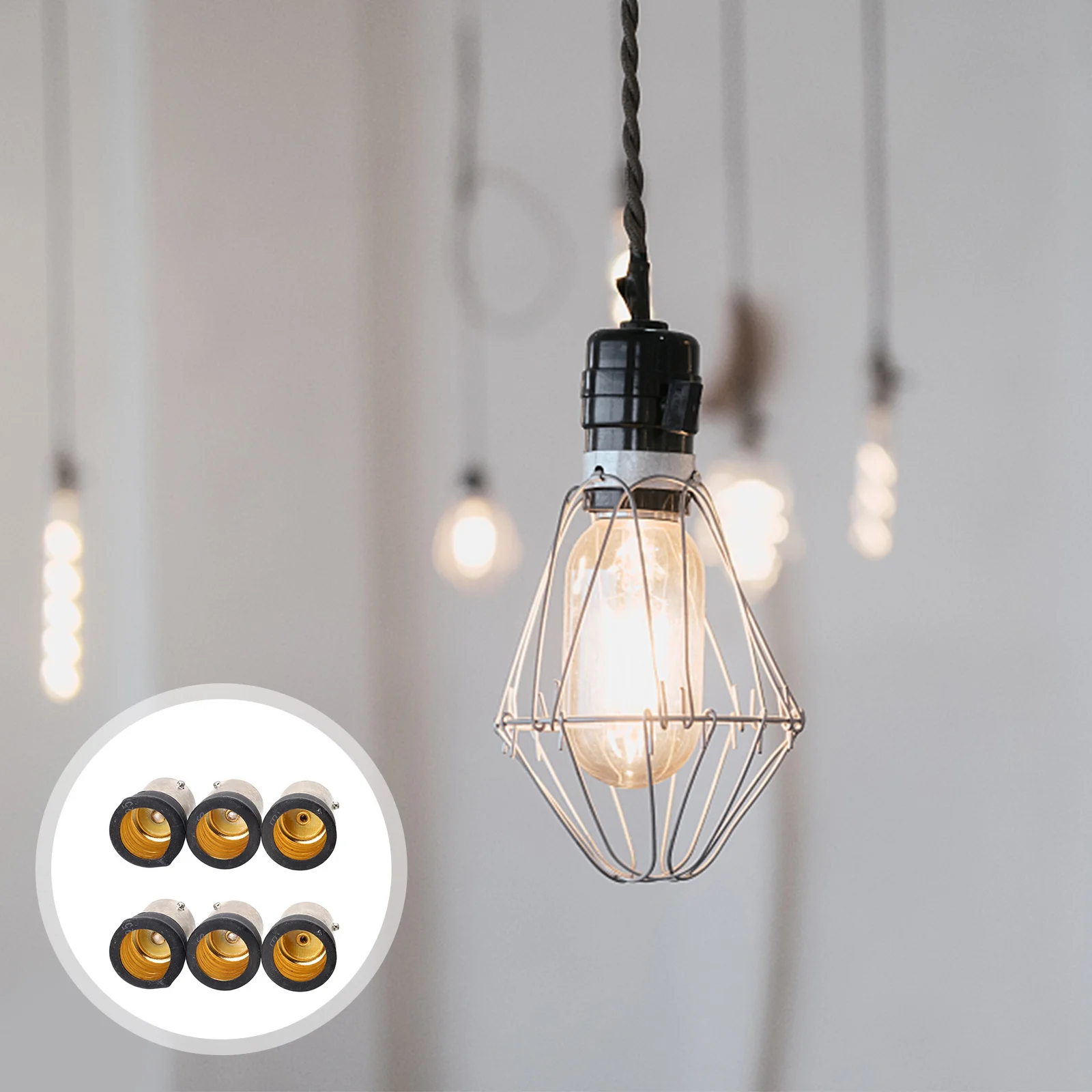 6 Pcs Lampholder Converter B to Socket B15 E14 Light Base Adapter LED Plastic Bulb