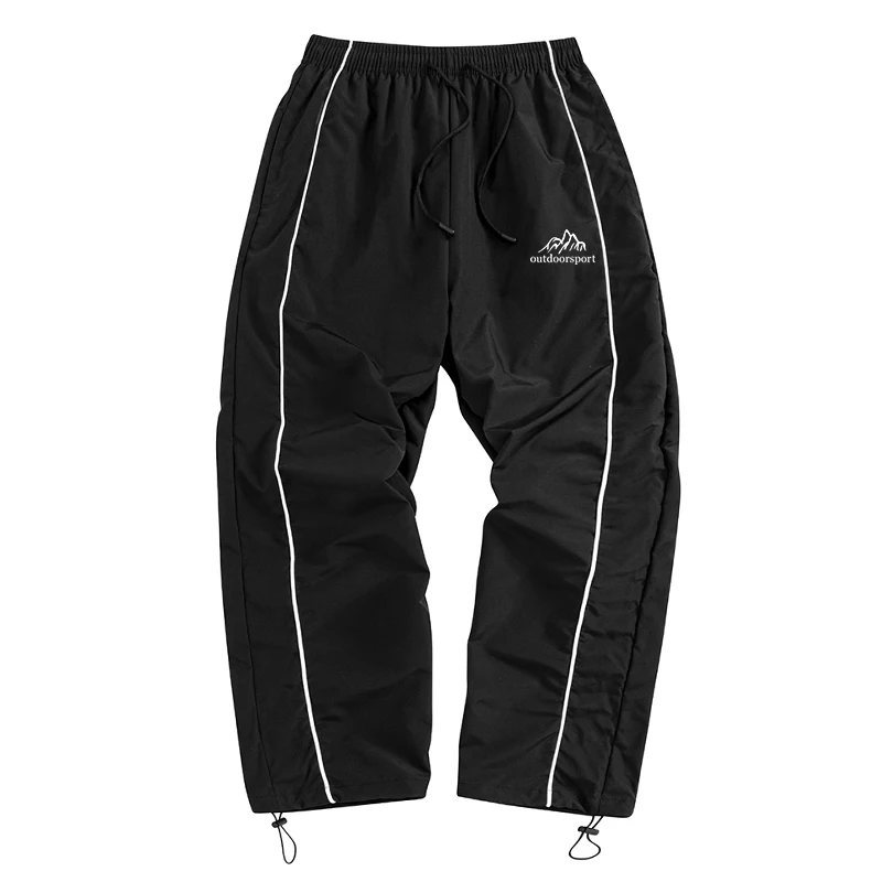 Men's Mountain Print Trendy Sporty Pants with Lines Gym Workout Running Trousers with Side Pockets Athletic Quick Dry Sweatpants