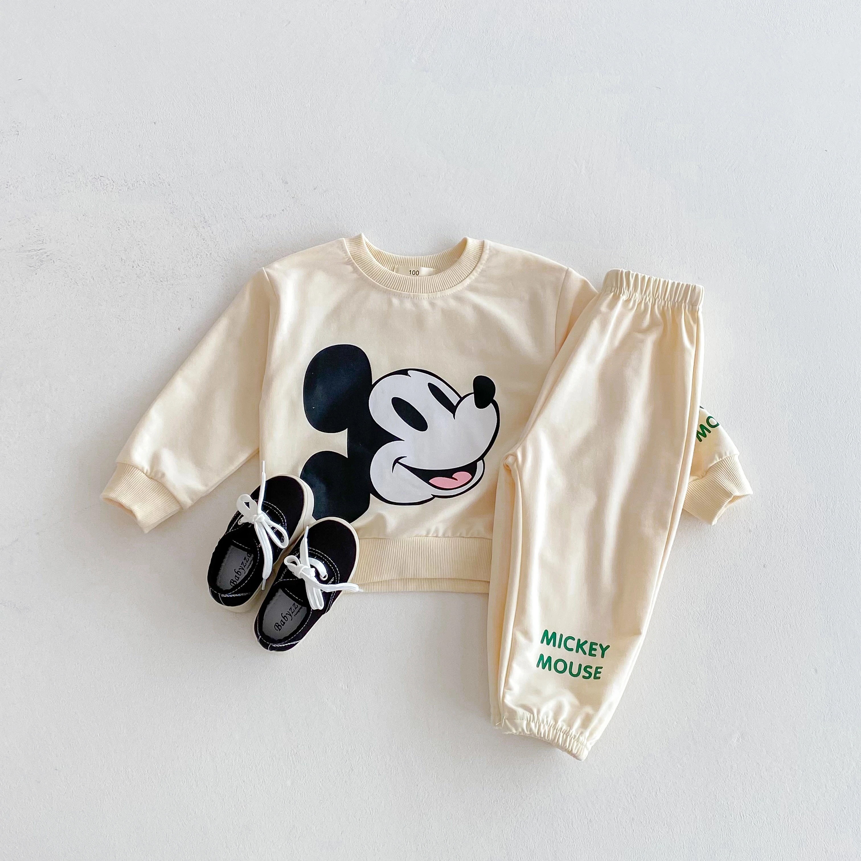 Boys Clothes Children Mickey Sweatshirt Outfits Autumn Long Sleeve Suit Fashion Casual Tracksuit Kids 2 Piece Set Tops + Pants