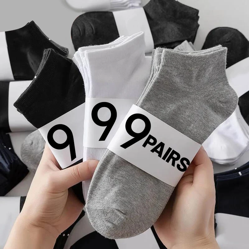 3/9Pairs Deodorant Ankle Stockings for Men Summer Breathable Boat Socks High Elastic Non-slip Unisex Low Cut Ankle Stockings