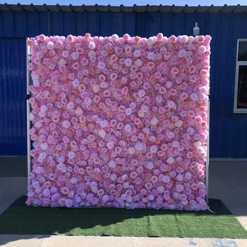

Розовая тканевая стена с цветами, декор для торгового центра, свадебное оформление, фон для фотозоны, часы на стене для интернет-знаменитостей