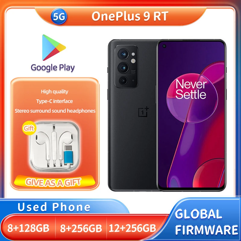 OnePlus 9 RT 9RT 128GB 256GB ROM Смартфон 5G Android Dual SIM (Nano SIM) 6.62 дюйма 2400x1080px 4500mAh б/у телефон