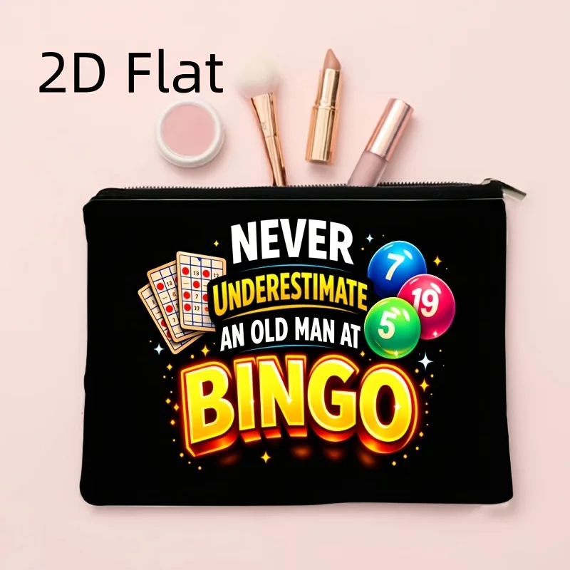 Fun Bingo Storage Bag with Elderly Bingo Print Can Store Mahjong Tiles and Small Portable Storage Bag for Senior Club Gatherings