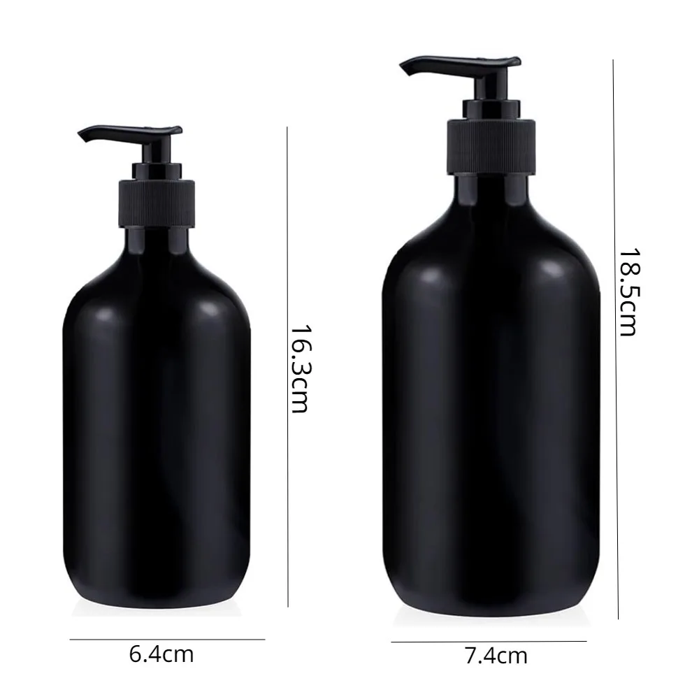 3PCS 300/500ML Plastic Pump Shampoo Body Wash Bottles Soap Dispenser Shower Refillable Plastic Bottle for Kitchen Bathroom