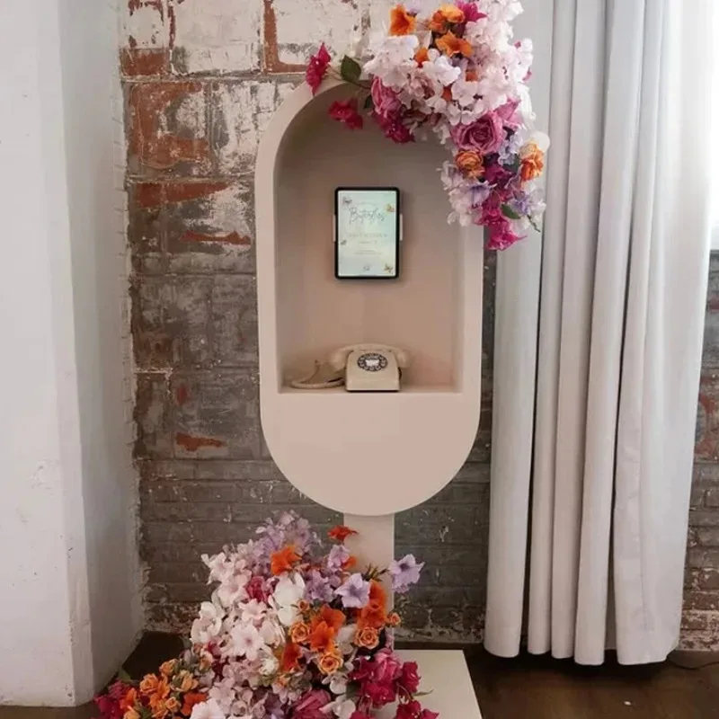Custom Phone Photo Booth Wedding Audio Guest Book Holder Metal Audio Guest Book Phone Booth