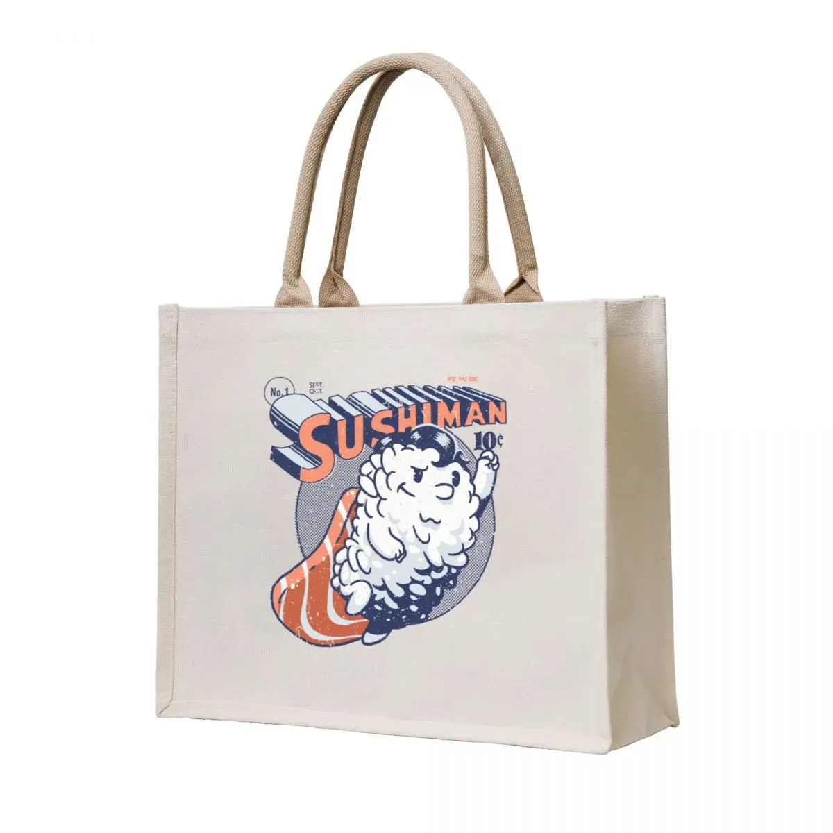 

Sushiman - Japanese Food Lover Sushi Tote Bag Customizable tote bag Big bag Fabric foldable reusable