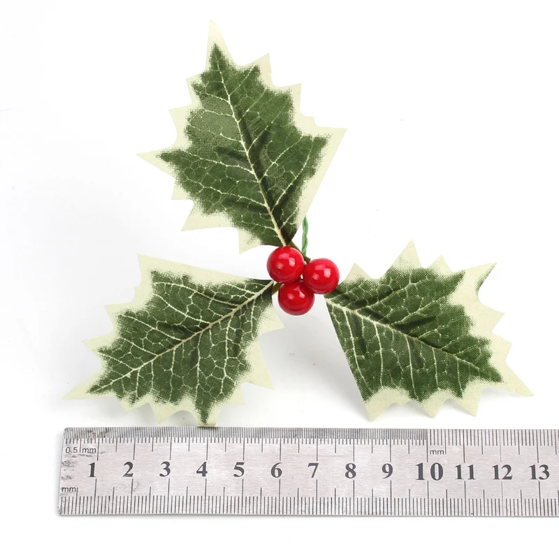 (10 Pcs/pack)13cm Leaves Berry Christmas Berries Artificial Fruit Decorations Xmas Tree Accessories Parties Christmas Gifts