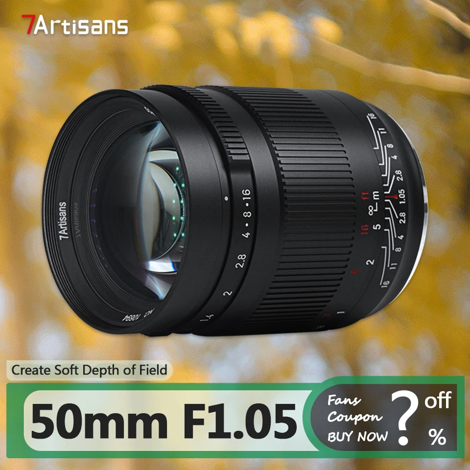 7artisans 50mm F1.05 Full Frame Lens for Portrait Photography with Sony E A7RIII Nikon Z Canon RF Panasonic Leica Sigma L Mount