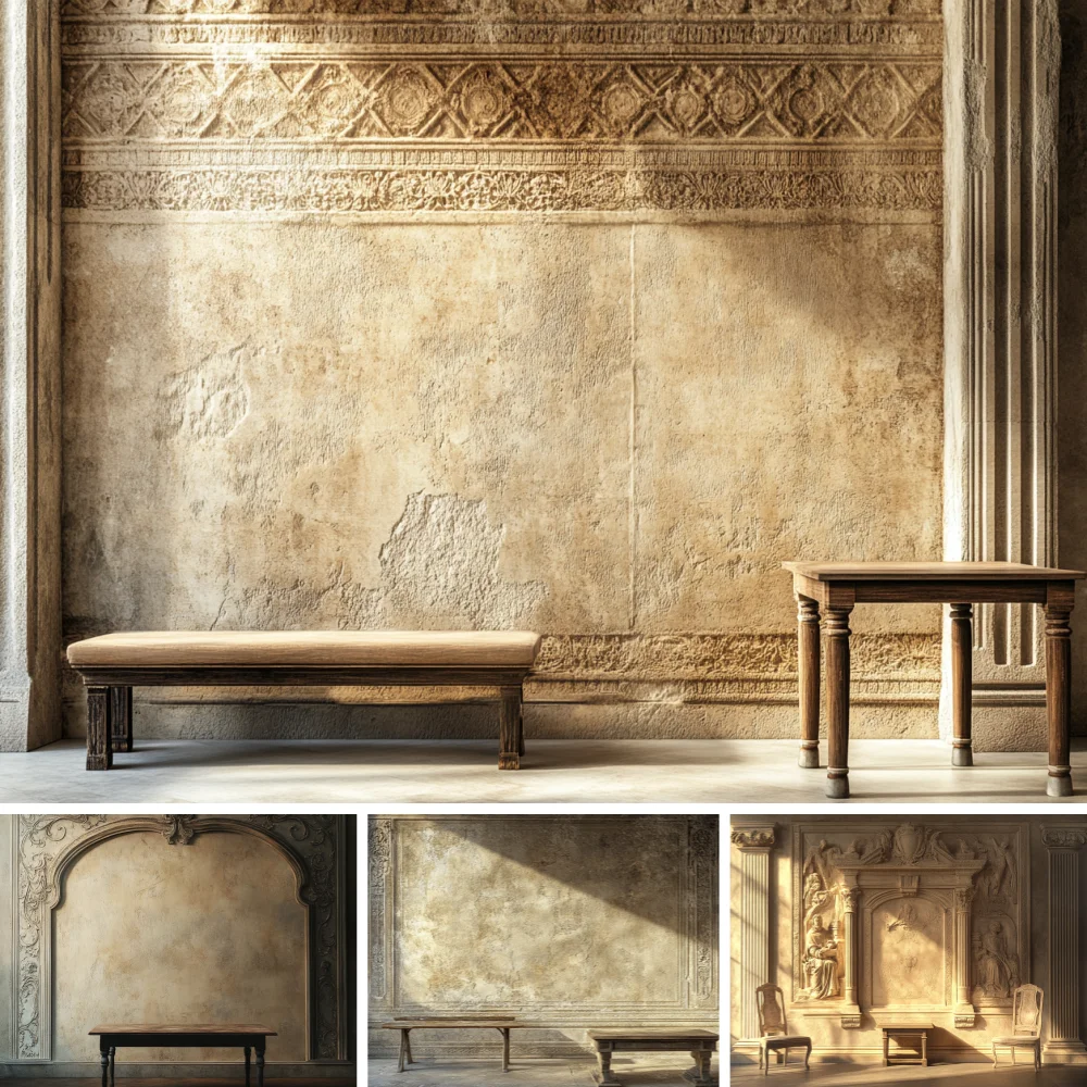 Background Old Europe Textured Furniture Wall Adult Birthday Wedding Maternity Portrait Decor Backdrop Photo Studio