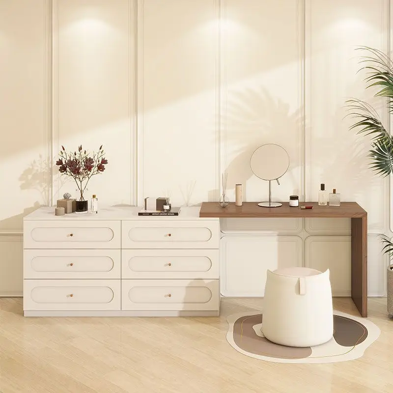 

Dresser, desk, chest, integrated bedroom, makeup table, solid wood against the wall, storage locker