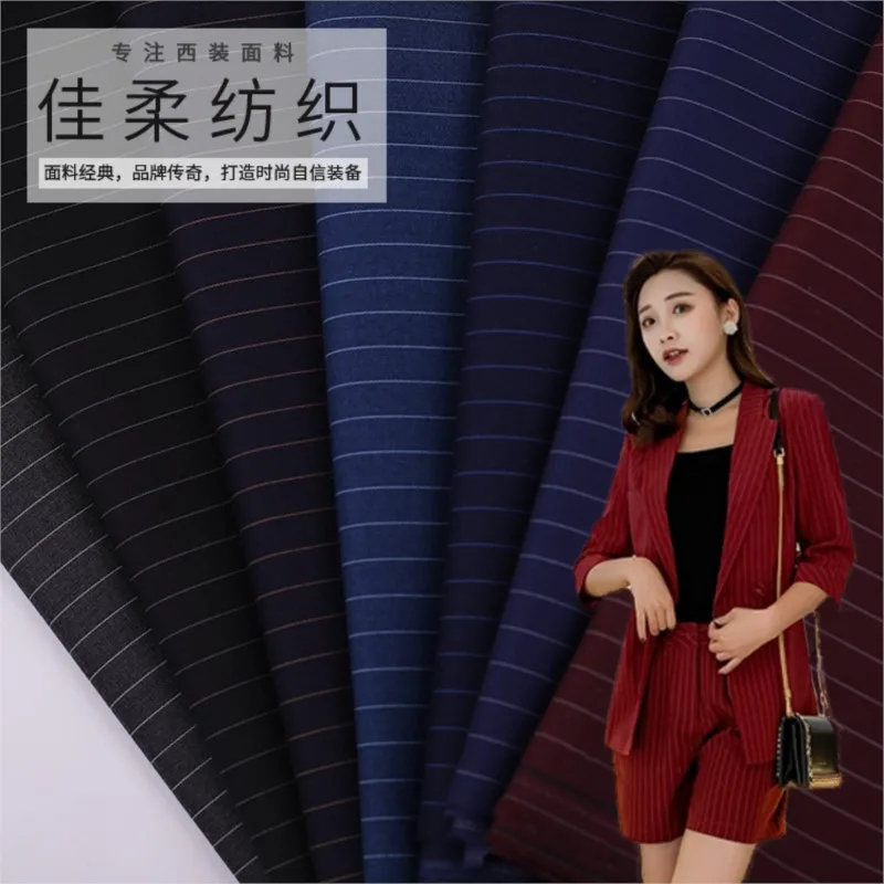 Striped micro-elastic woven fabric suit work clothes set