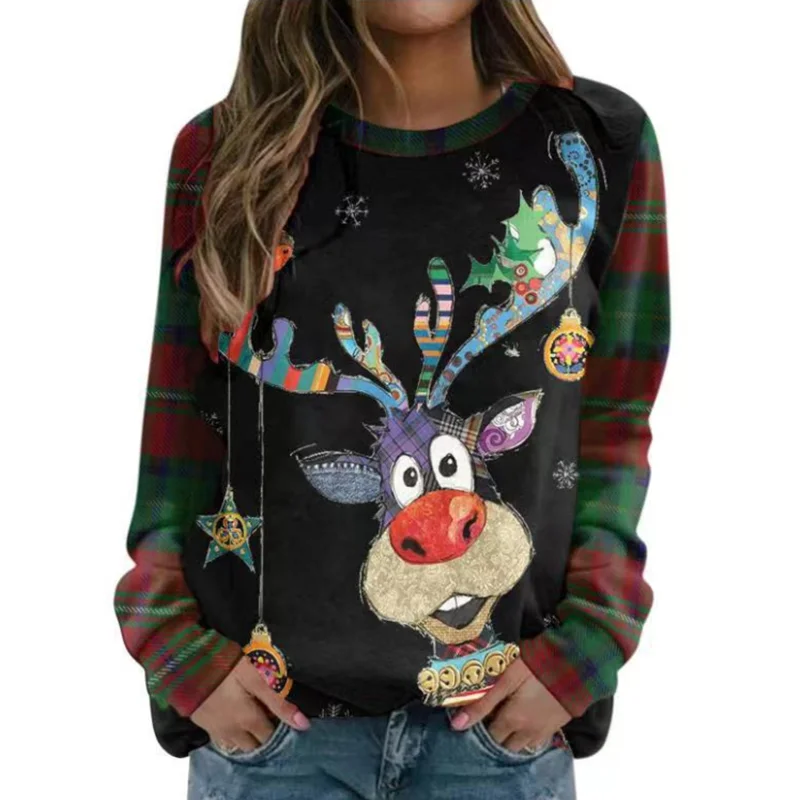 Ugly Christmas Sweaters Large size Jumpers 3D Funny Printed Holiday Party Xmas Sweatshirt for Party Birthday Xmas Sweatshirt2024