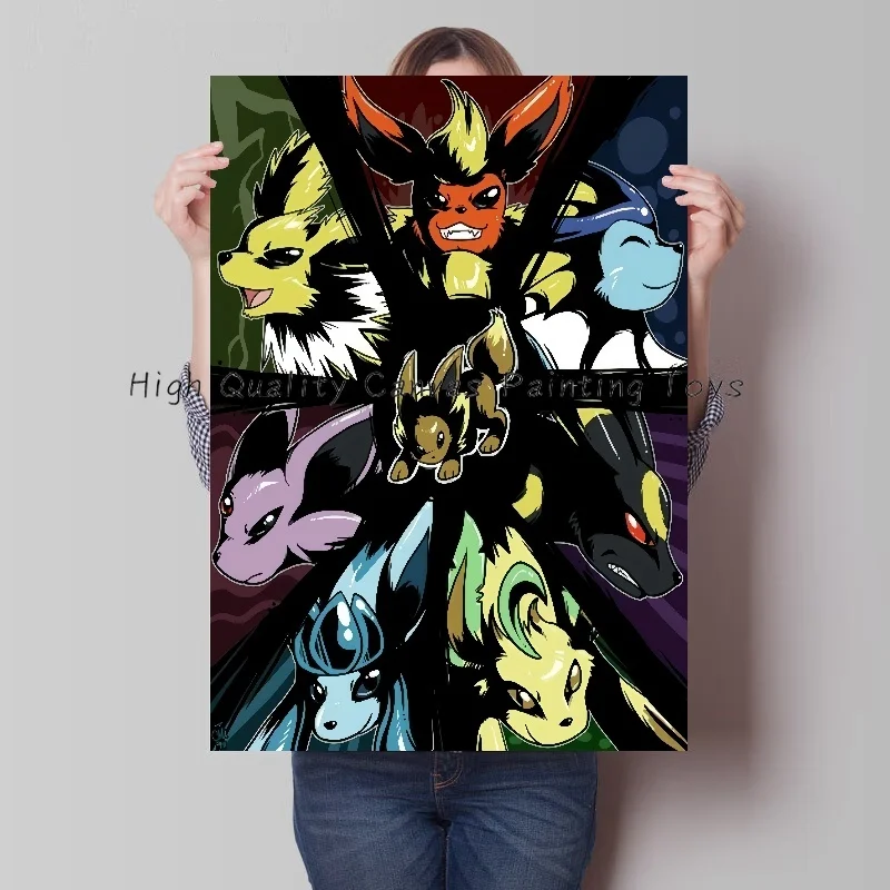 Pokemon Anime Eeveelution Collection Canvas Painting Posters Prints Living Room Print Wall Art Picture Home Decor Kids Gifts