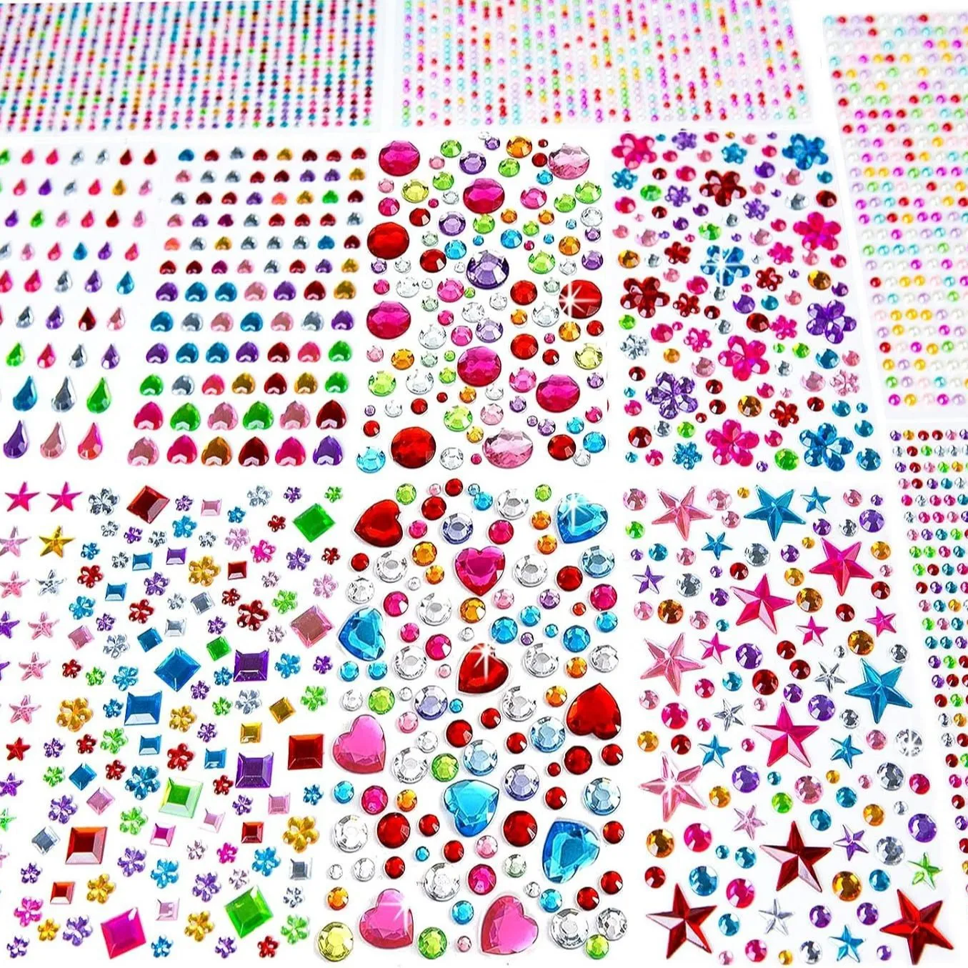 1-4Sets Children Reward Diamond Stickers 3D Self Adhesive Decorative for Handmade Craft DIY Decorating Home Classroom Activity