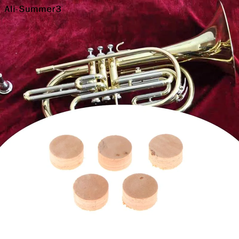 【R】5Pcs DIY WaterKey Spit Valve Cork Pad Trumpet Trombone Repairing Cork Pads Brass Instrument Accessories Dia 9mm Thickness 4mm