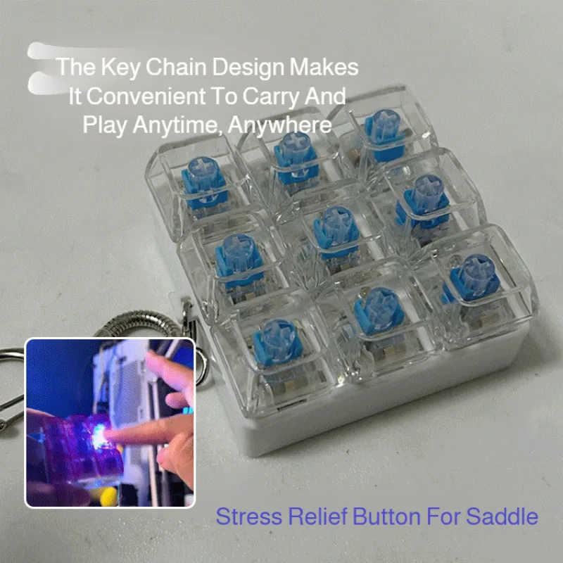 Keyboard decompressor pendant mechanical decompressor luminous nine-key button block decompression keyboard