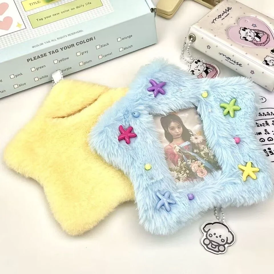 Plush Photocard Holder Kawaii Photo Credit Card ID Bank Card Photo Idol Postcard Holder Bus Protective Accessories