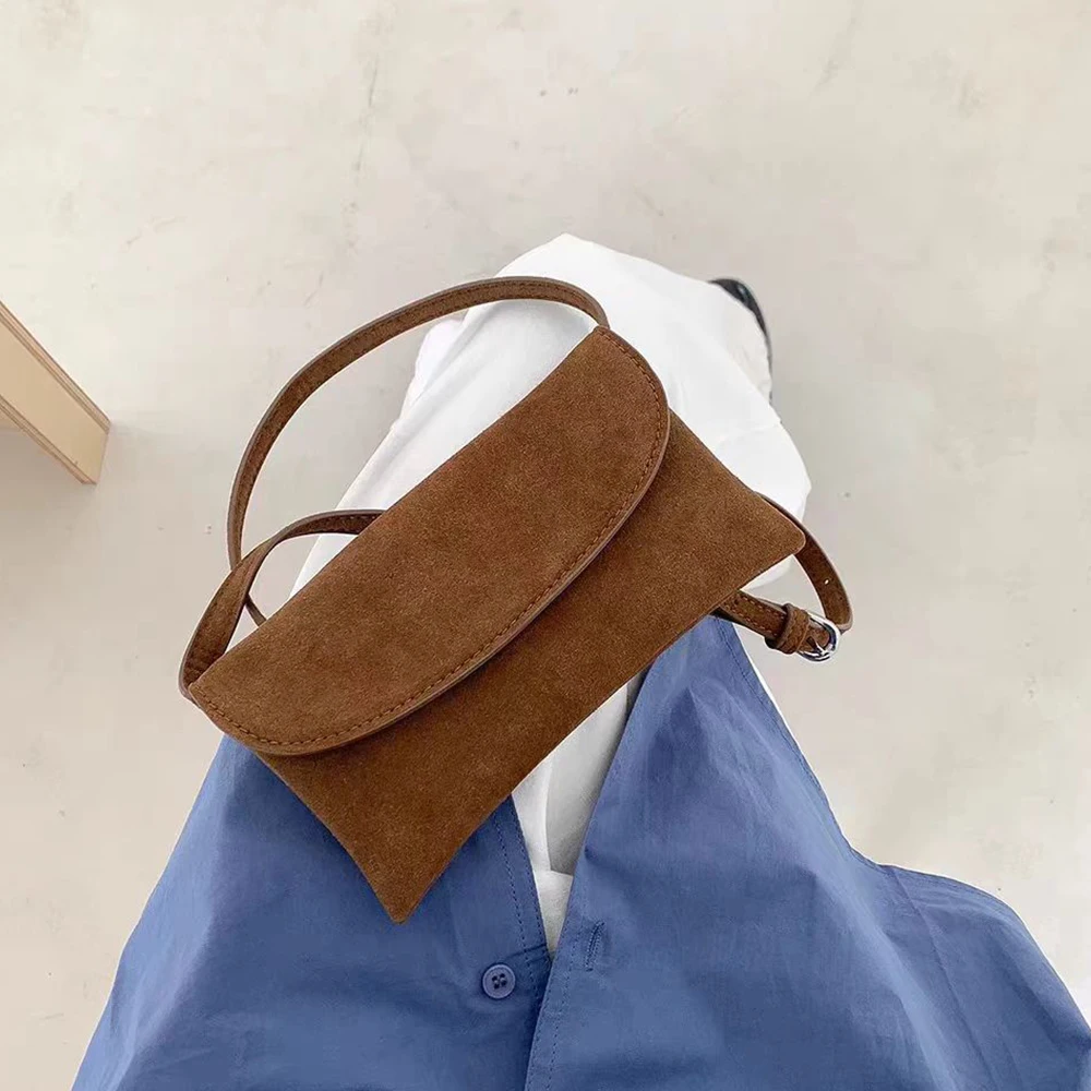 

Mini Faux Suede Envelope Shoulder Bag Casual Crossbody Bags for Women Phone Flap Purses and Handbags Designer Women Bags NEW