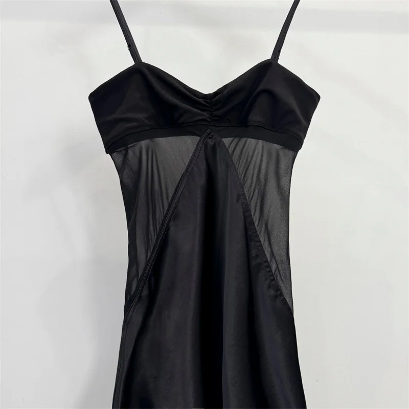 Immagine 4: Abiti casual da donna: Nuovo mini abito estivo 2026 in rete con inserti, vestito corto senza maniche slim fit con bretelle, abiti da festa Y2K