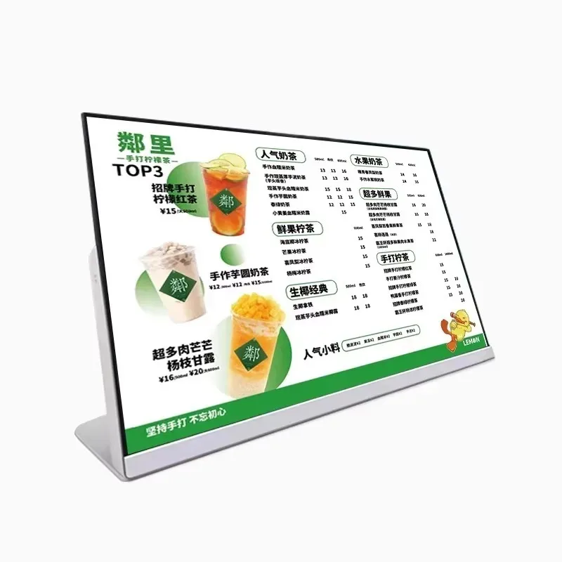 لوحة قائمة رقمية تعمل باللمس مقاس 23.8 بوصة للاستخدام التجاري لمقاهي البيع بالتجزئة والمقاهي والمطاعم