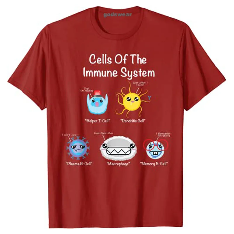 Immune System Cells Biology Cell Science Humor Immunologist T-Shirt Customized Products Humor Funny Graphic Tee Tops